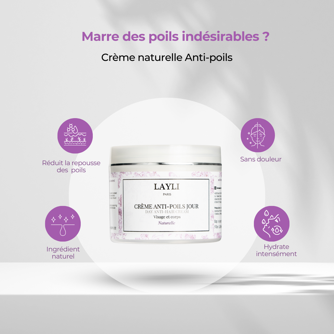 CRÈME ANTI-POILS JOUR • réduction progressive, cycle après cycle !