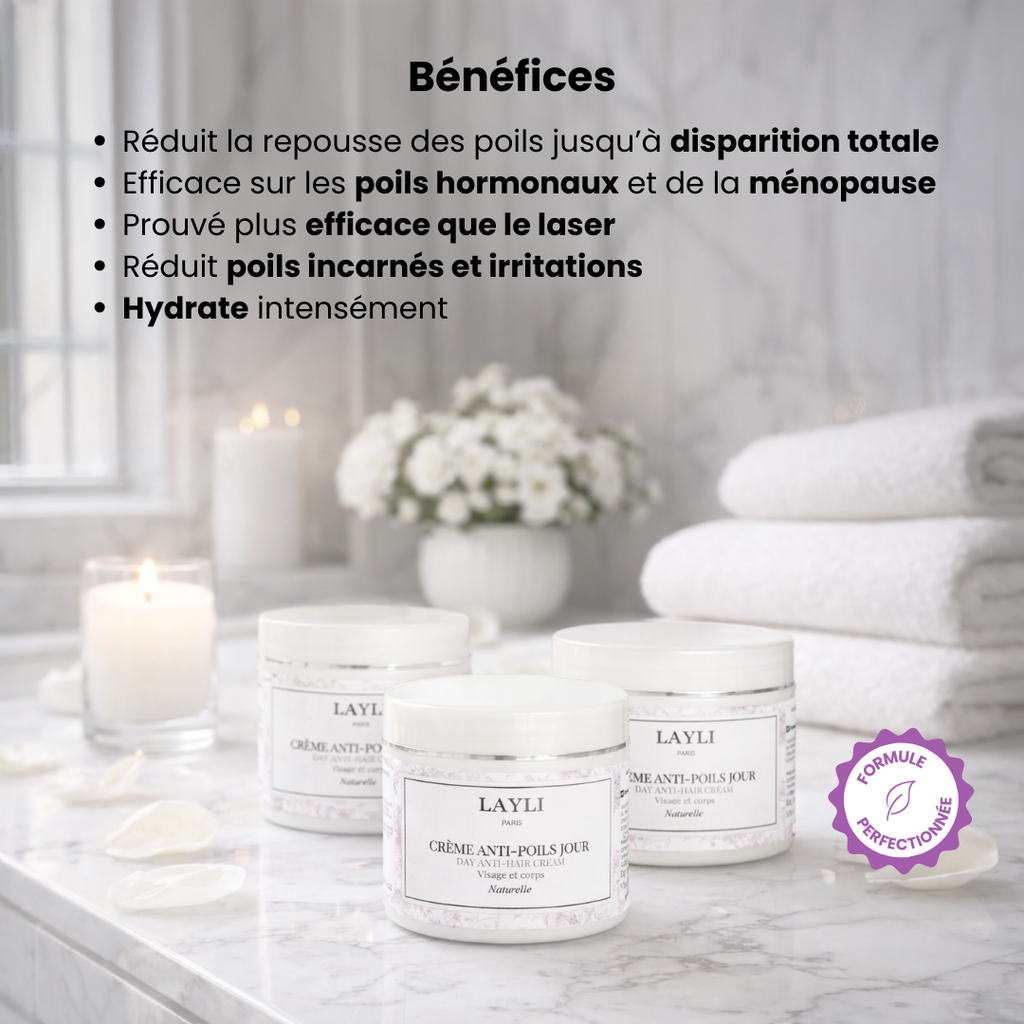 CRÈME ANTI-POILS JOUR • réduction progressive, cycle après cycle !