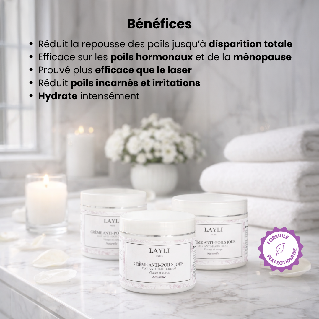 CRÈME ANTI-POILS JOUR • réduction progressive, cycle après cycle !